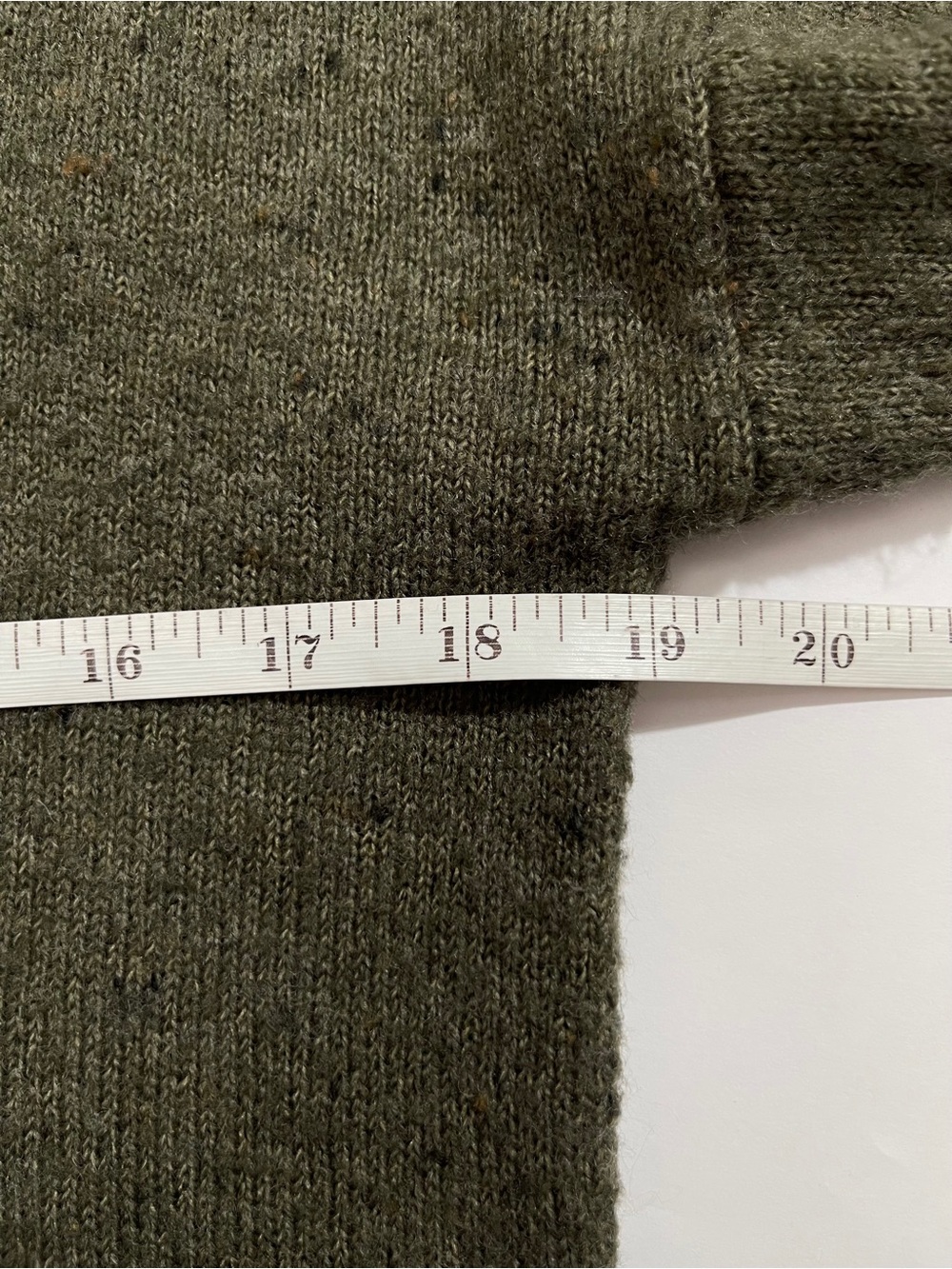 Madewell Olive Green Wool Blend V-Neck Tunic Sweater Small Cozy Preppy - Picture 5 of 7